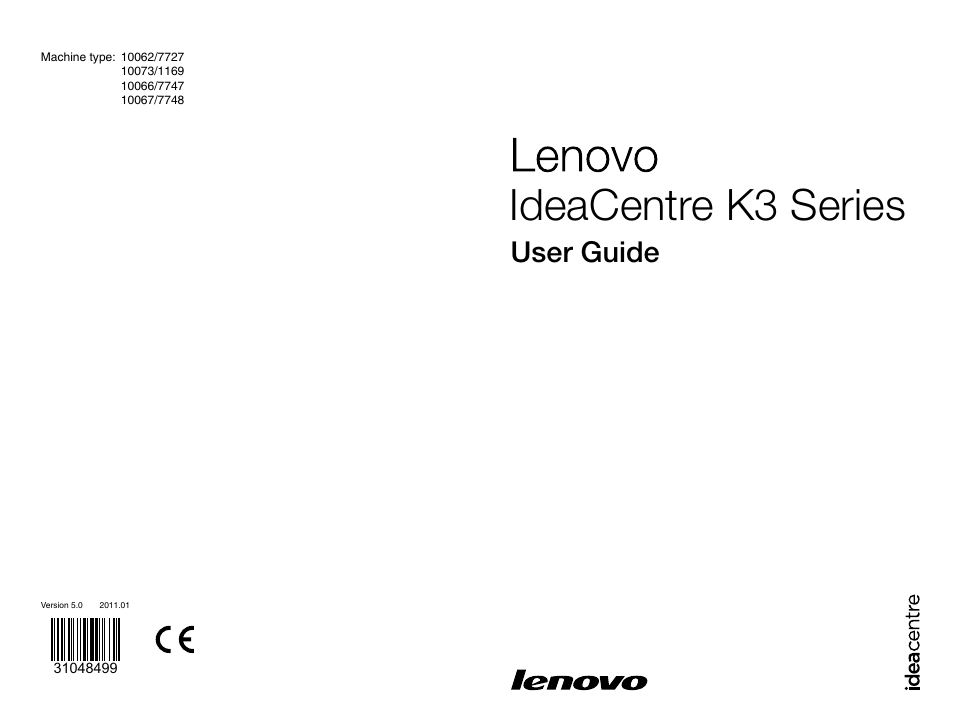 Lenovo IdeaCentre K330B User Manual | 37 pages