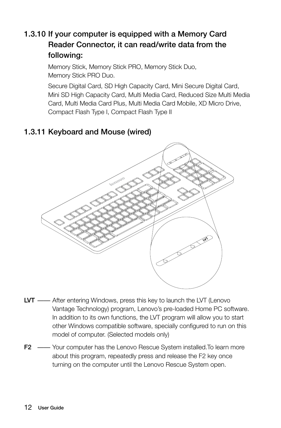 11 keyboard and mouse (wired) | Lenovo IdeaCentre K330B User Manual | Page 17 / 37