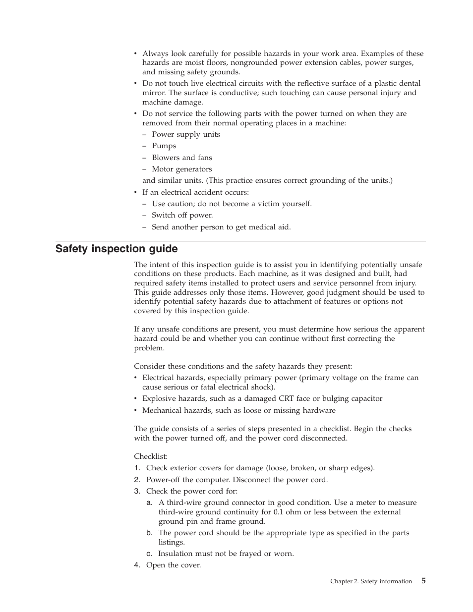 Safety inspection guide, Safety, Inspection | Guide | Lenovo Secure Managed Client User Manual | Page 11 / 100