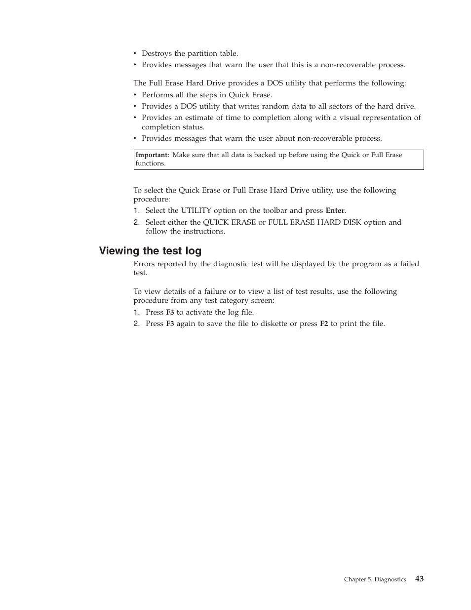 Viewing the test log, Viewing, Test | Lenovo Secure Managed Client User Manual | Page 49 / 100