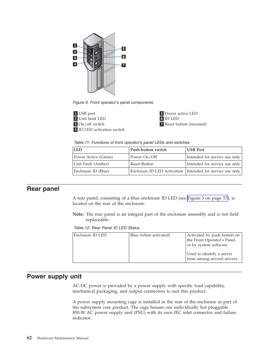 Rear panel, Power supply unit, Rear | Panel, Power, Supply, Unit | Lenovo Secure Managed Client User Manual | Page 68 / 100
