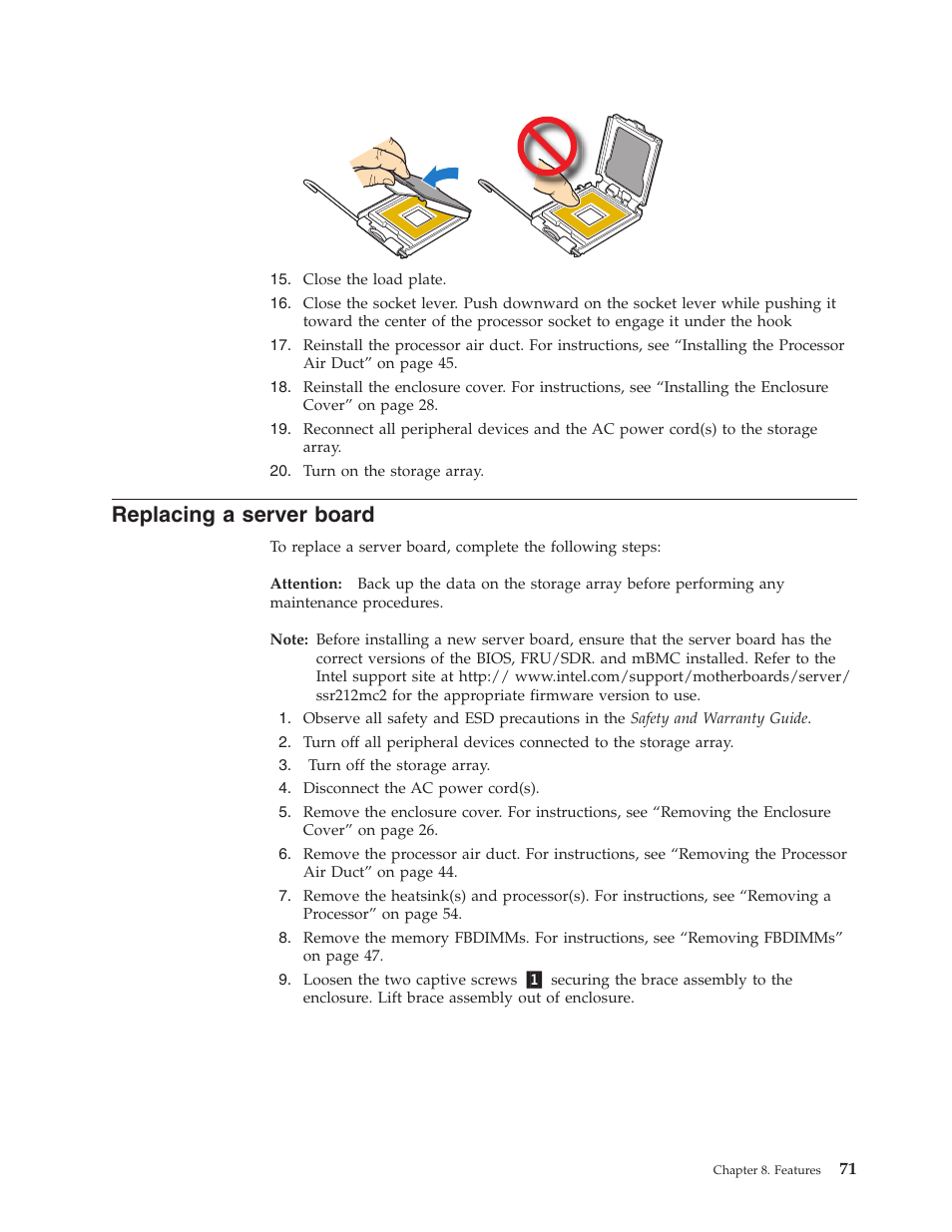 Replacing a server board, Replacing, Server | Board | Lenovo Secure Managed Client User Manual | Page 77 / 100
