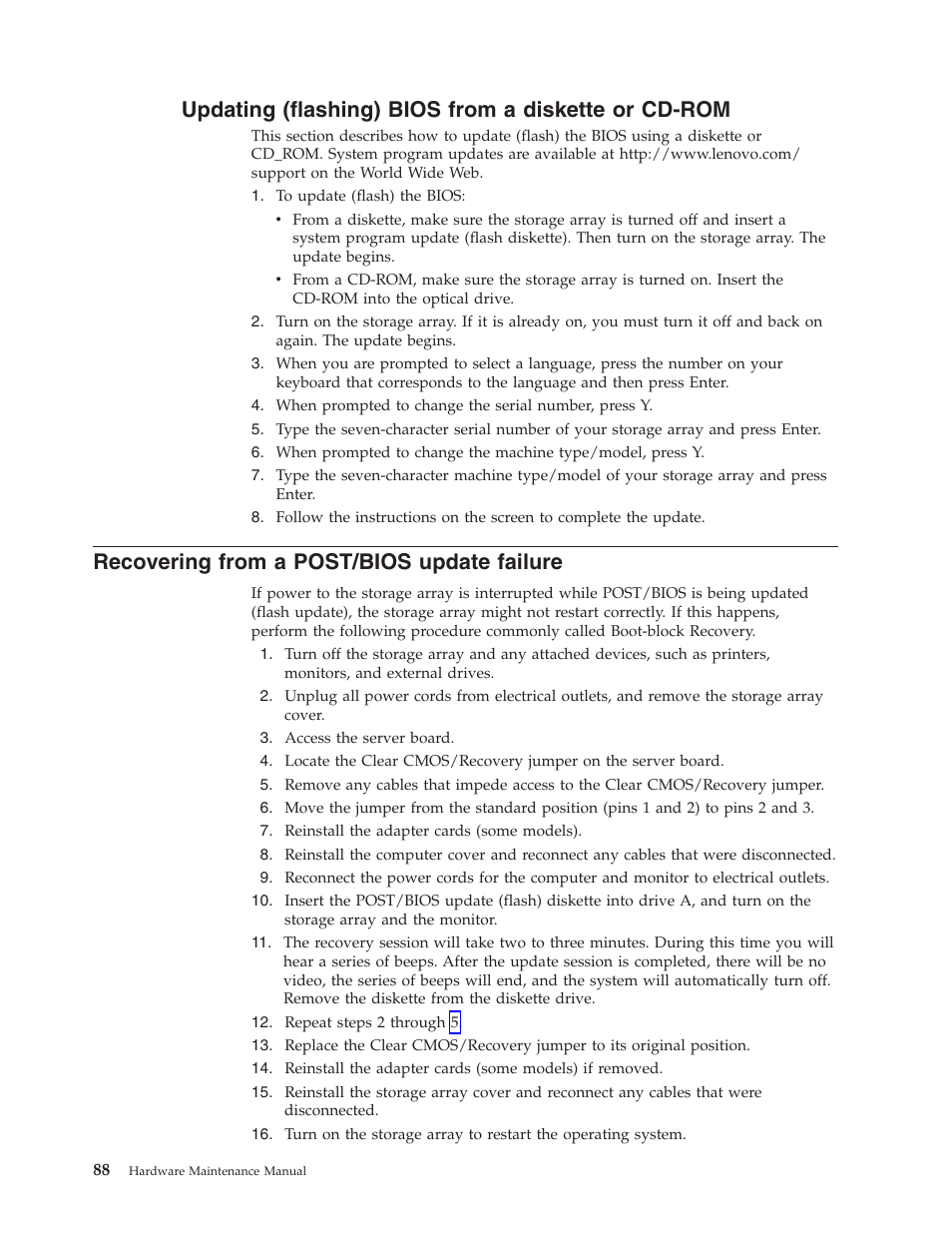 Updating (flashing) bios from a diskette or cd-rom, Recovering from a post/bios update failure, Updating | Flashing), Bios, From, Diskette, Cd-rom, Recovering, Post/bios | Lenovo Secure Managed Client User Manual | Page 94 / 100