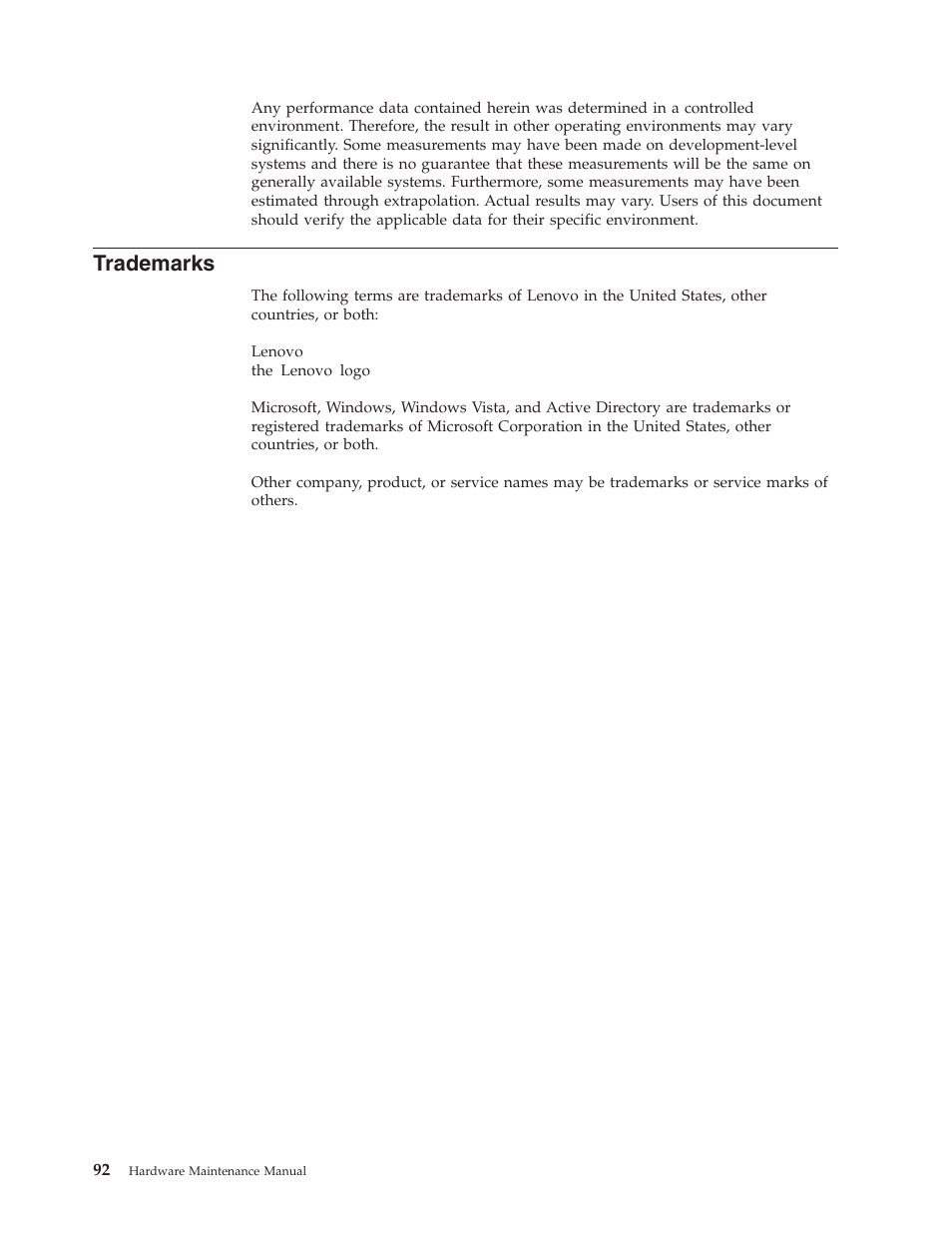 Trademarks | Lenovo Secure Managed Client User Manual | Page 98 / 100