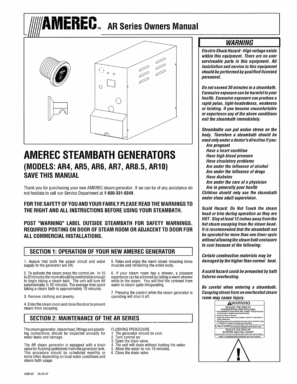 Amerec AR Series User Manual | 3 pages