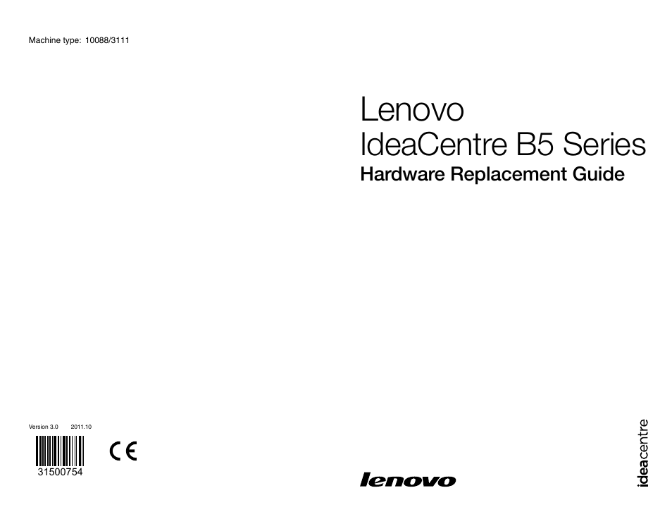 Lenovo IdeaCentre B520e User Manual | 29 pages