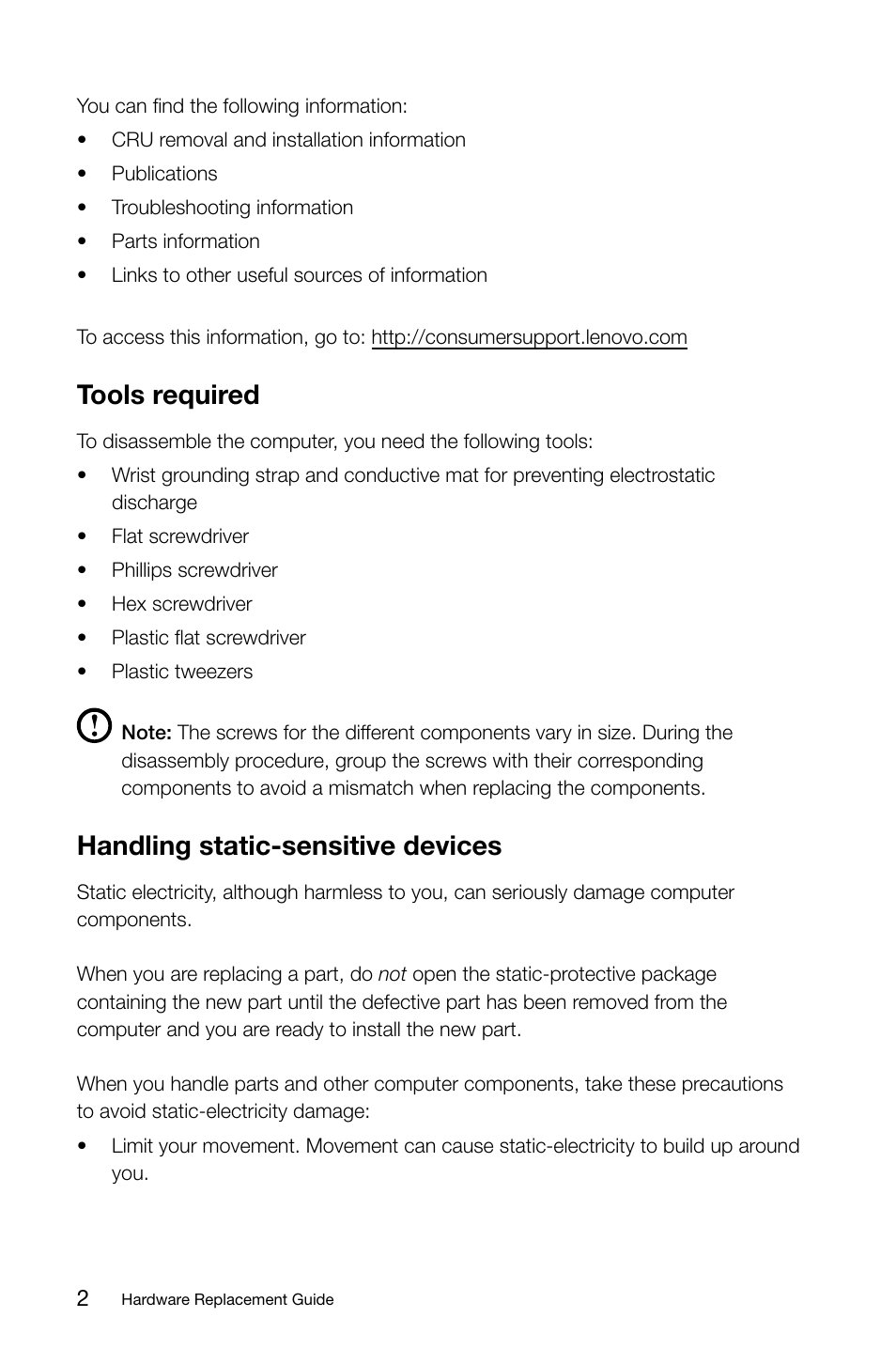 Tools required, Handling static-sensitive devices | Lenovo IdeaCentre B520e User Manual | Page 7 / 29