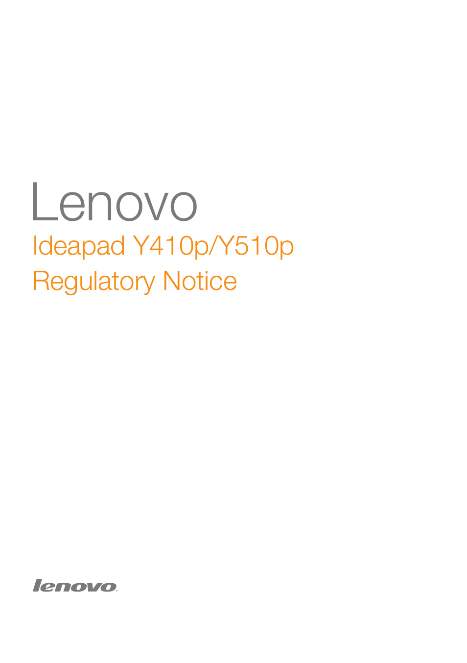 Lenovo IdeaPad Y410p Notebook User Manual | 19 pages