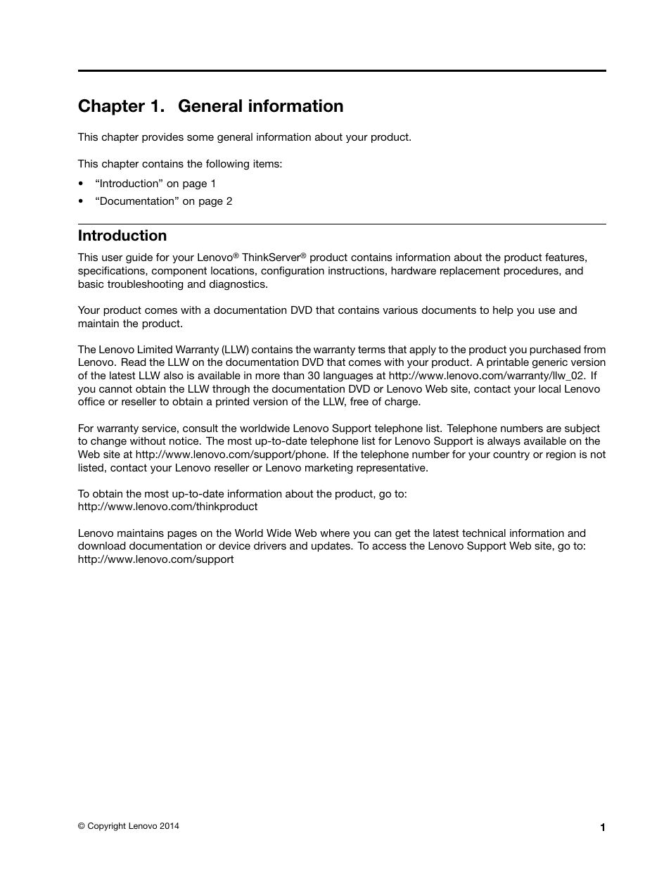 Chapter 1. general information, Introduction | Lenovo ThinkServer Storage SA120 User Manual | Page 13 / 96