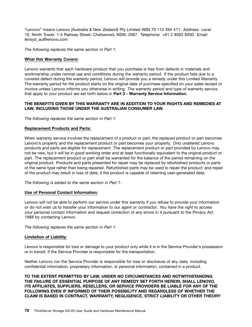 Lenovo ThinkServer Storage SA120 User Manual | Page 82 / 96
