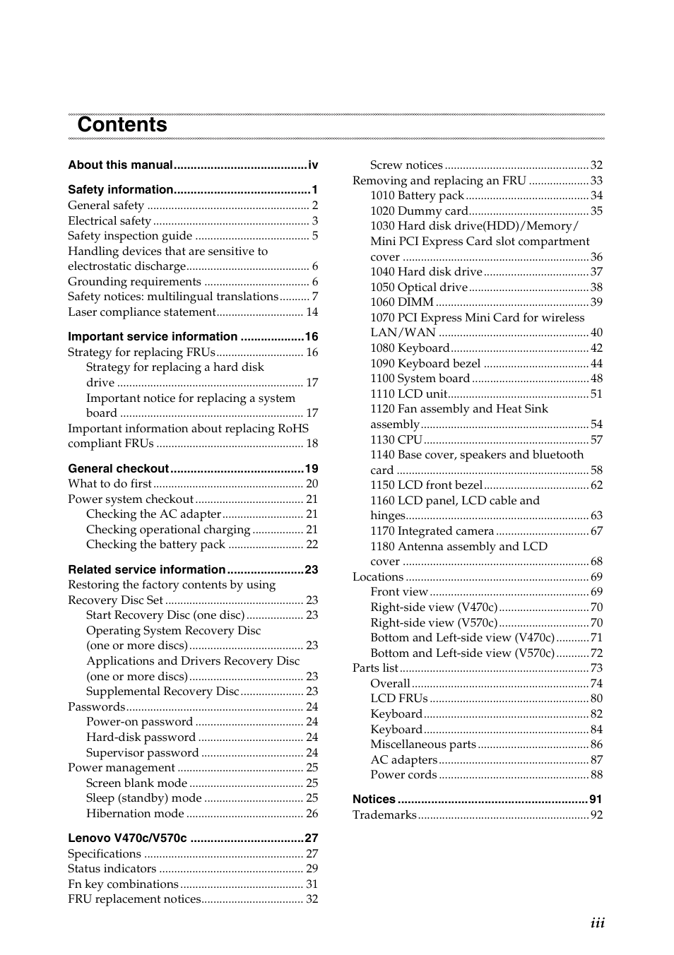 Lenovo V470c Notebook User Manual | Page 3 / 95