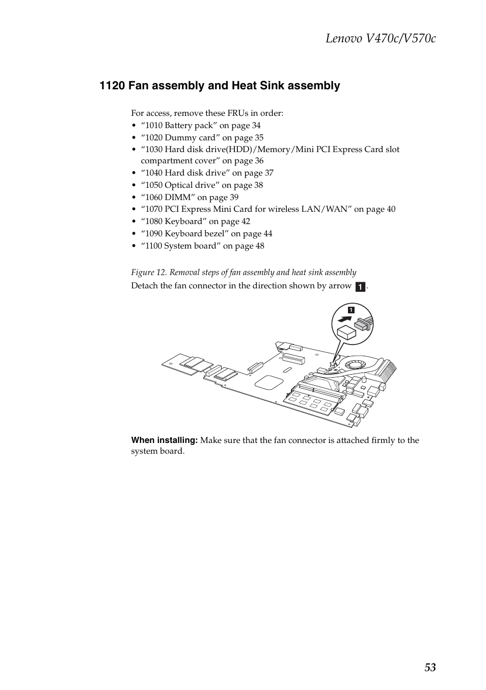 1120 fan assembly and heat sink assembly | Lenovo V470c Notebook User Manual | Page 57 / 95