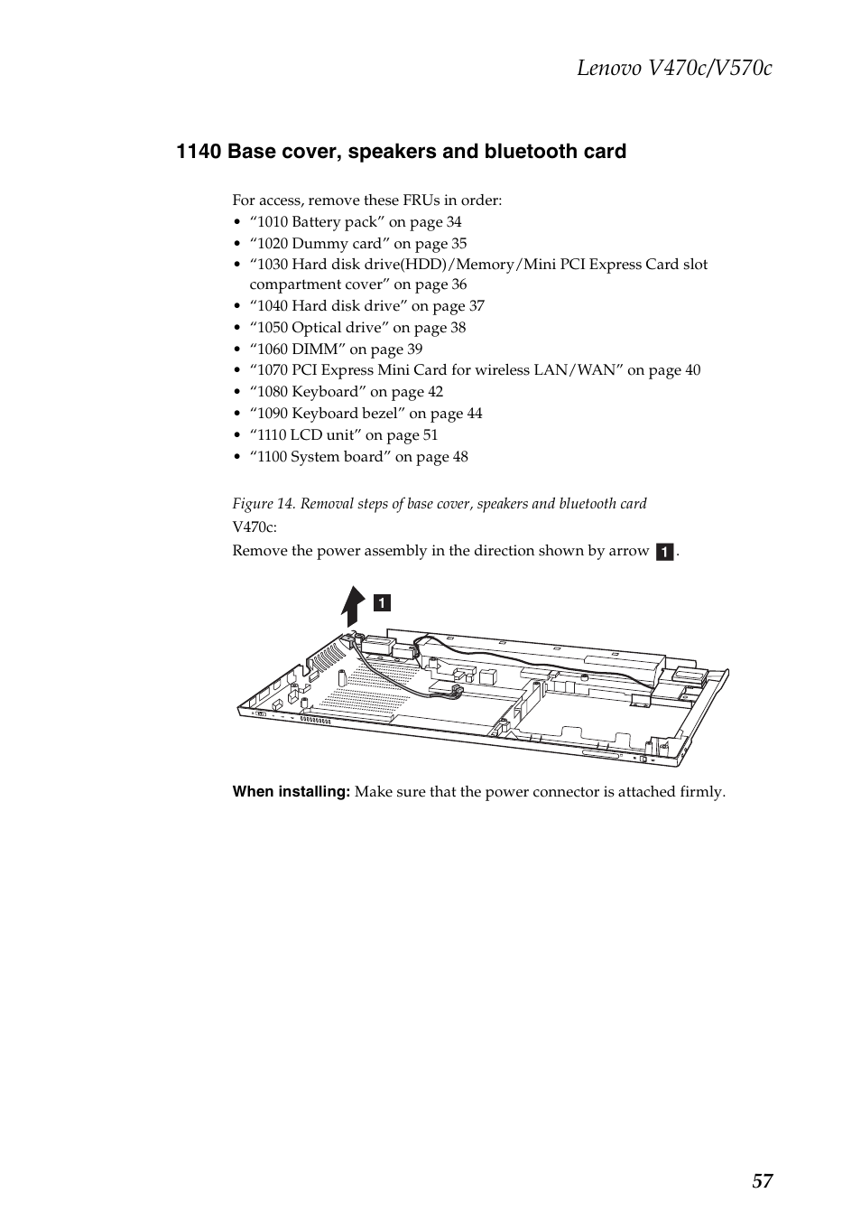 1140 base cover, speakers and bluetooth card | Lenovo V470c Notebook User Manual | Page 61 / 95