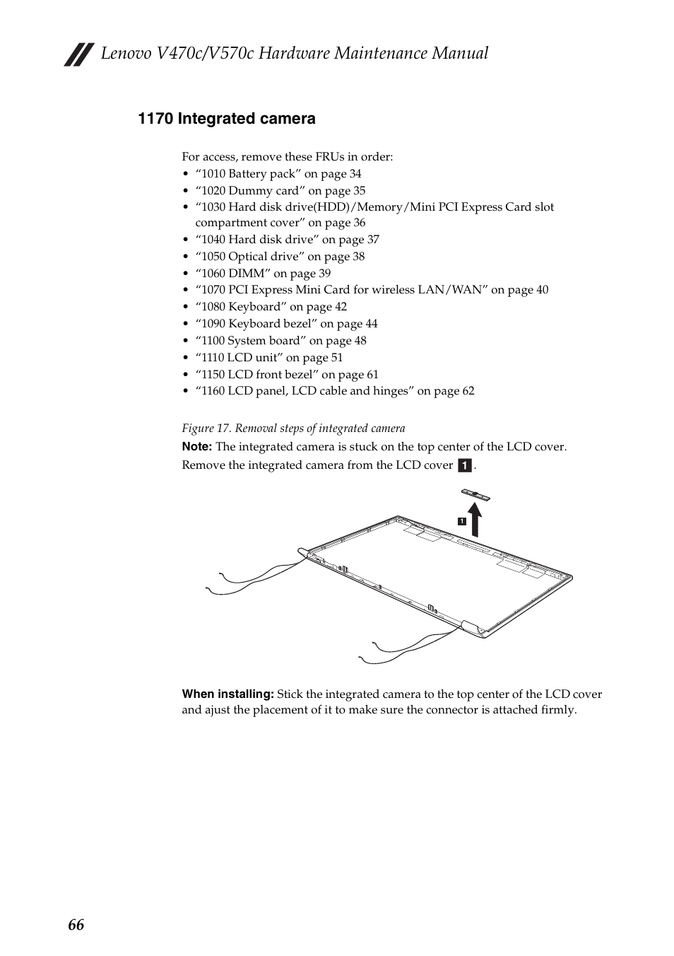 1170 integrated camera | Lenovo V470c Notebook User Manual | Page 70 / 95