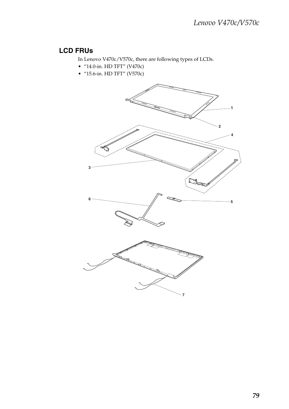 Lcd frus, 79 lcd frus | Lenovo V470c Notebook User Manual | Page 83 / 95