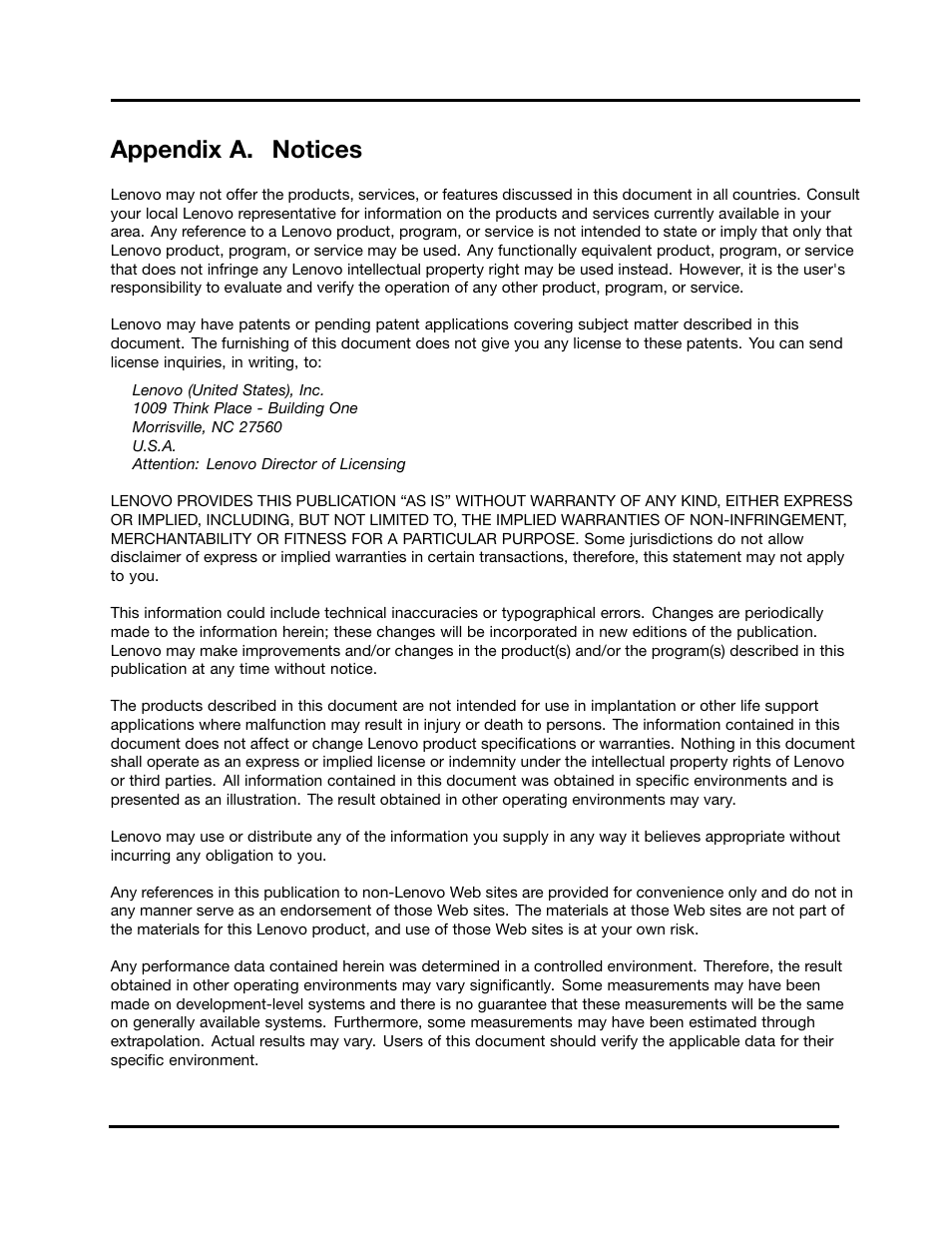 Appendix a. notices | Lenovo ThinkServer TD340 User Manual | Page 20 / 22