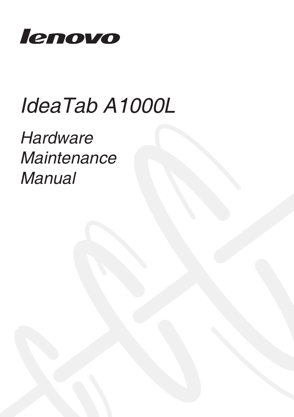 Lenovo A1000L Tablet User Manual | 54 pages
