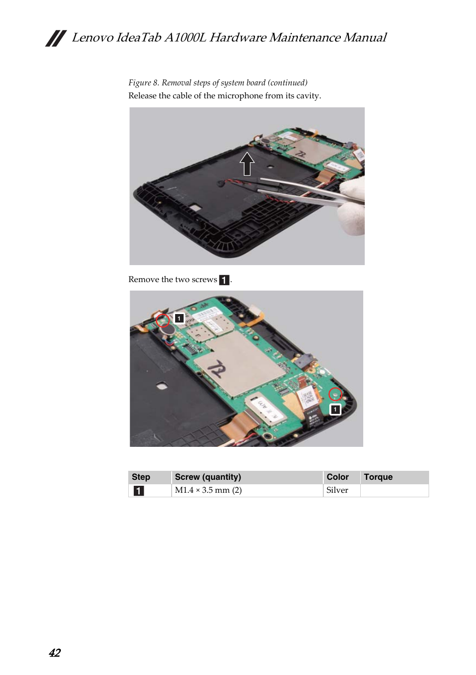 Lenovo ideatab a1000l hardware maintenance manual | Lenovo A1000L Tablet User Manual | Page 46 / 54