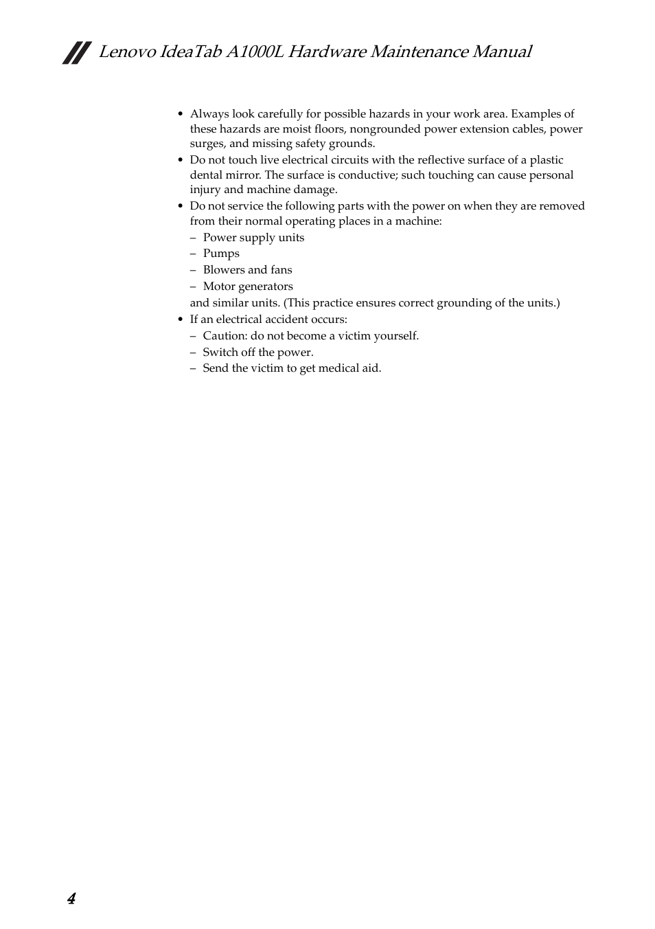 Lenovo ideatab a1000l hardware maintenance manual | Lenovo A1000L Tablet User Manual | Page 8 / 54