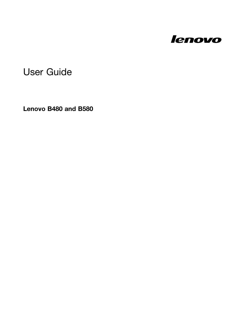 Lenovo B480 Notebook User Manual | 86 pages