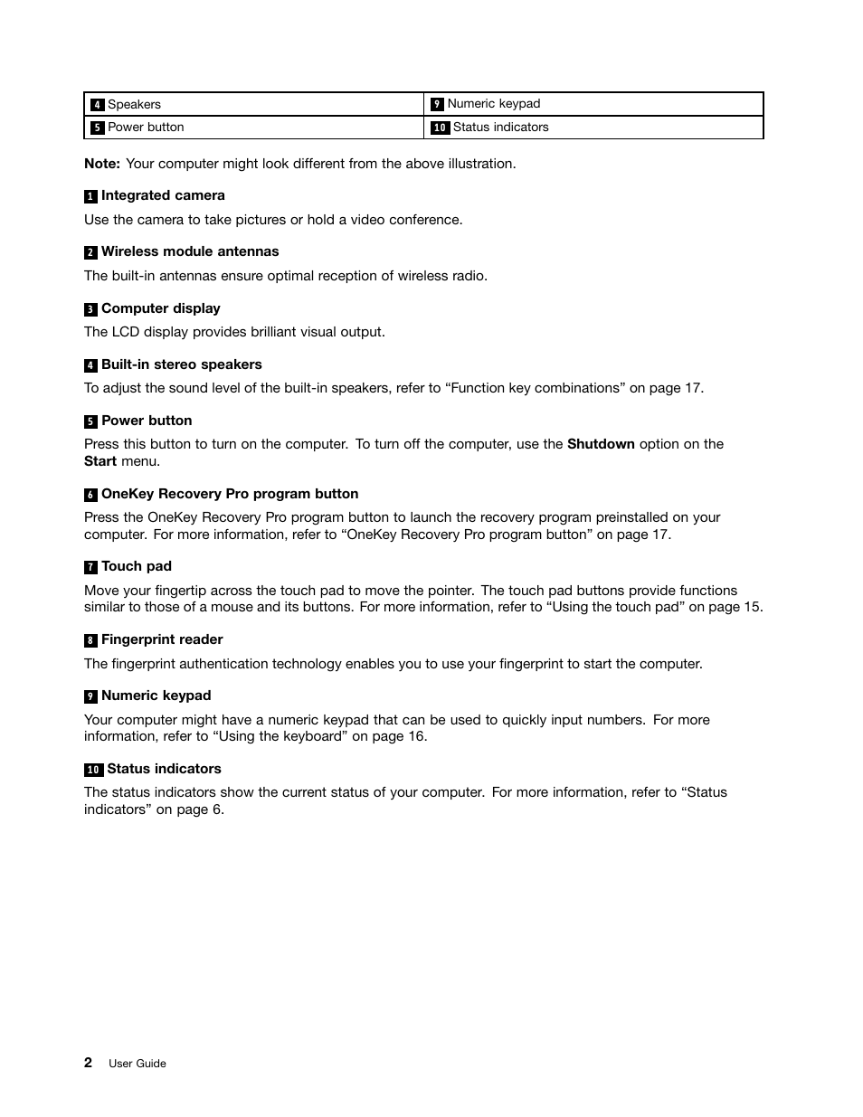 Lenovo B480 Notebook User Manual | Page 16 / 86