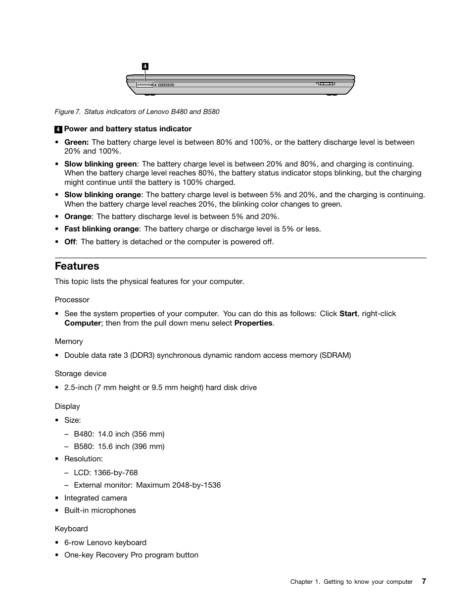 Features | Lenovo B480 Notebook User Manual | Page 21 / 86