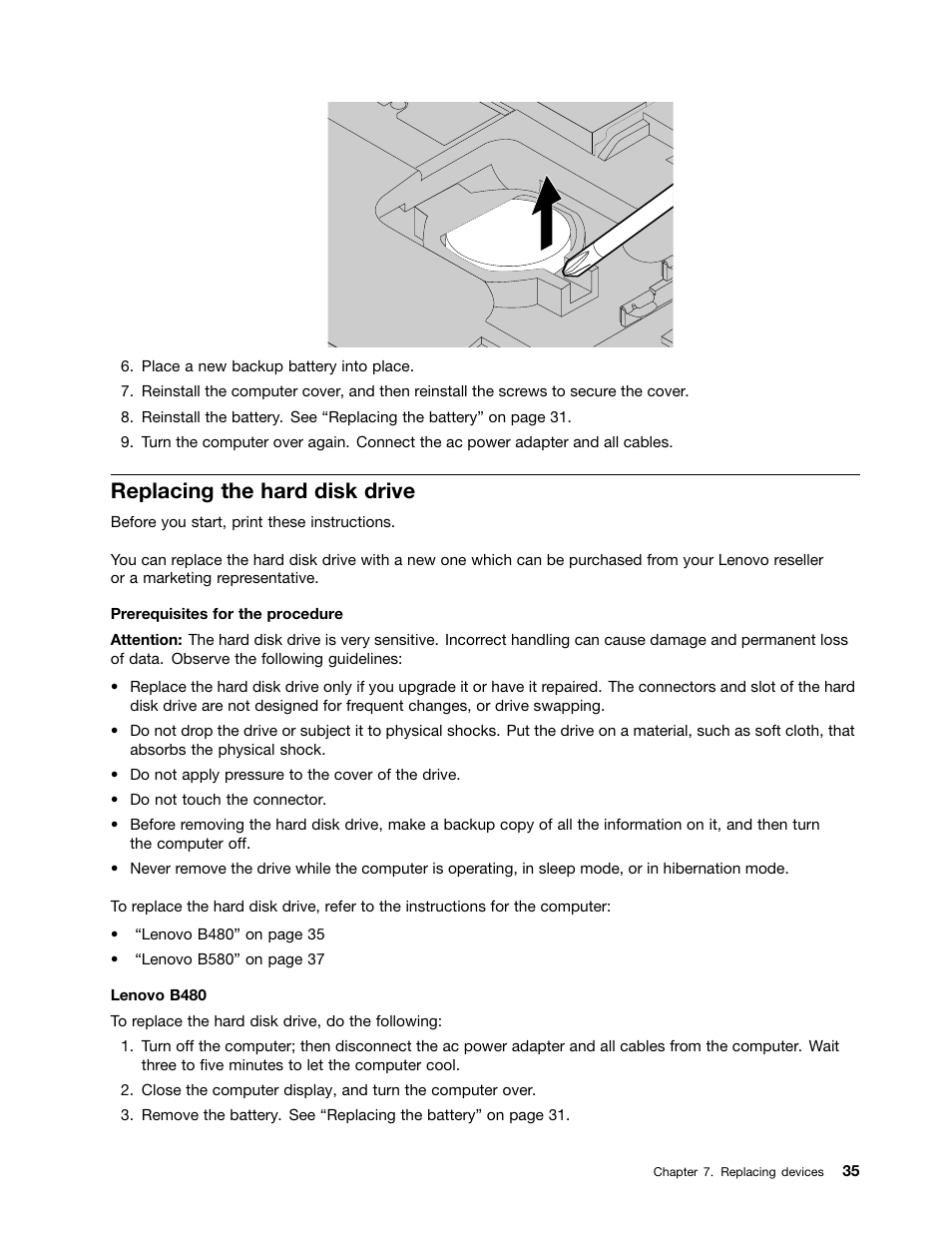 Replacing the hard disk drive | Lenovo B480 Notebook User Manual | Page 49 / 86