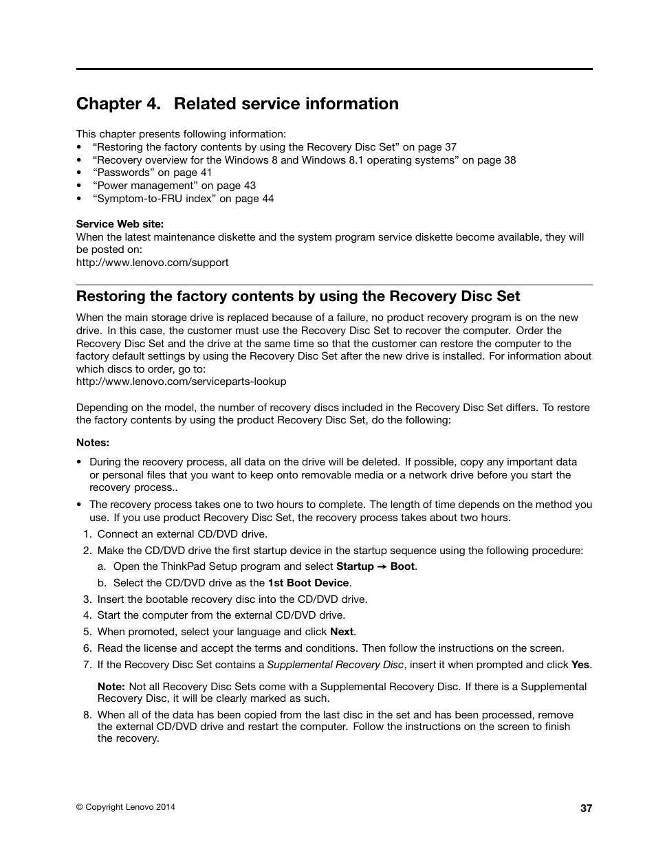 Chapter 4. related service information | Lenovo ThinkPad E555 User Manual | Page 43 / 108