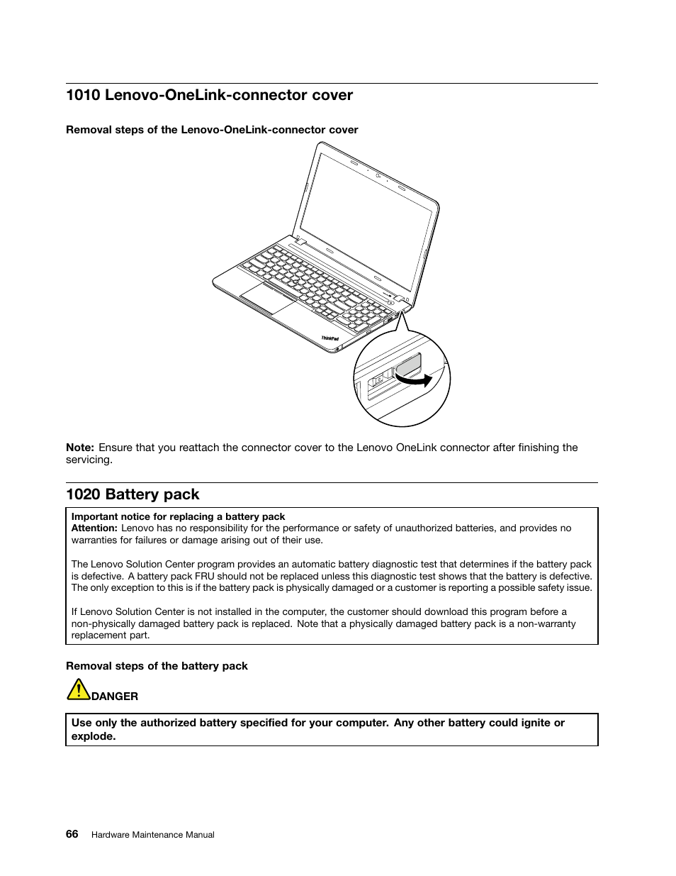 1010 lenovo-onelink-connector cover, 1020 battery pack, 1020 battery | Lenovo ThinkPad E555 User Manual | Page 72 / 108