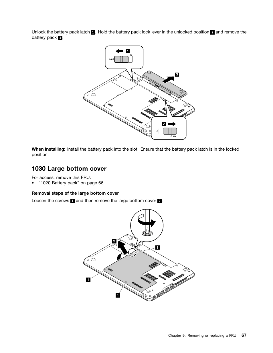 1030 large bottom cover | Lenovo ThinkPad E555 User Manual | Page 73 / 108