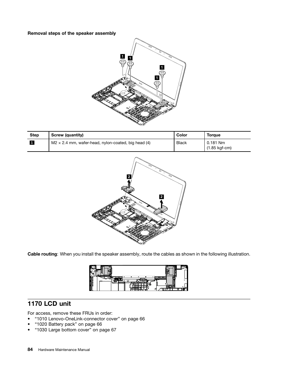 1170 lcd unit | Lenovo ThinkPad E555 User Manual | Page 90 / 108