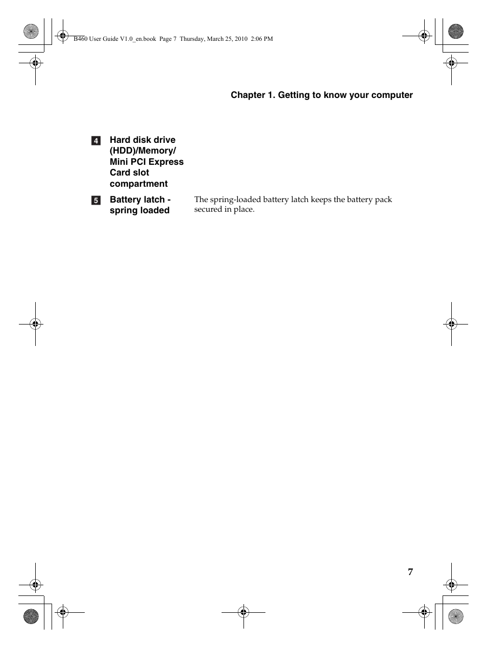 Lenovo B460 Notebook User Manual | Page 11 / 60