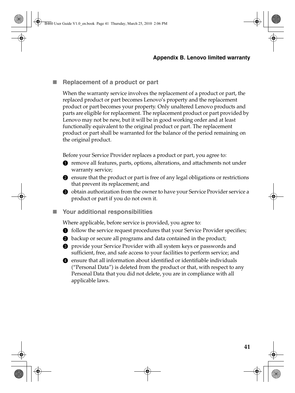 Lenovo B460 Notebook User Manual | Page 45 / 60