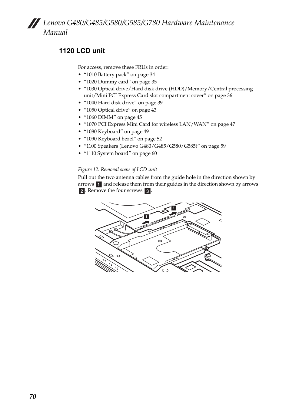 1120 lcd unit | Lenovo G485 Notebook User Manual | Page 74 / 124