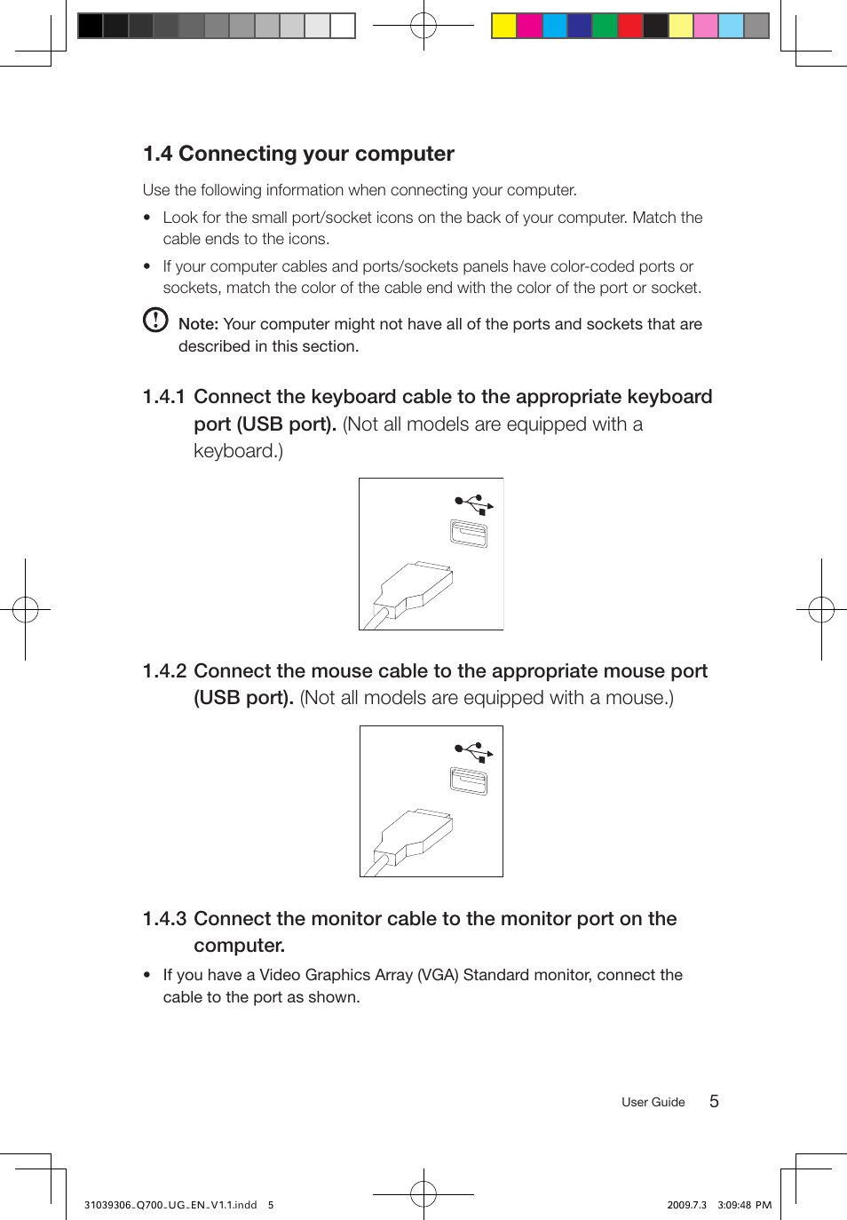 4 connecting your computer | Lenovo IdeaCentre Q700 User Manual | Page 10 / 43