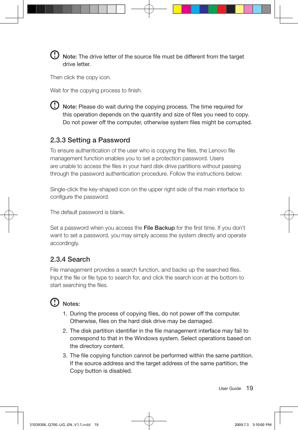 3 setting a password, 4 search | Lenovo IdeaCentre Q700 User Manual | Page 24 / 43