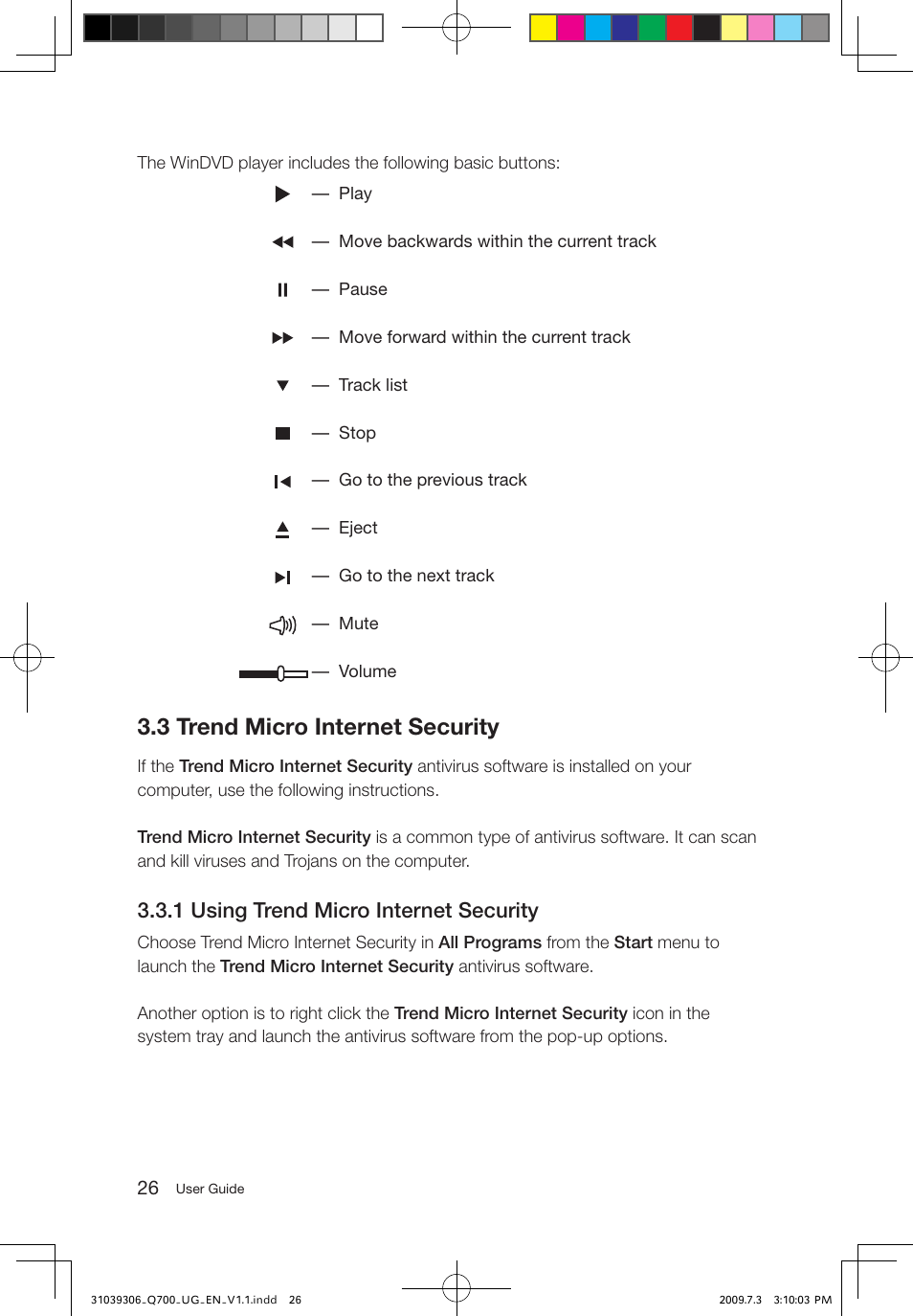 3 trend micro internet security, 1 using trend micro internet security | Lenovo IdeaCentre Q700 User Manual | Page 31 / 43