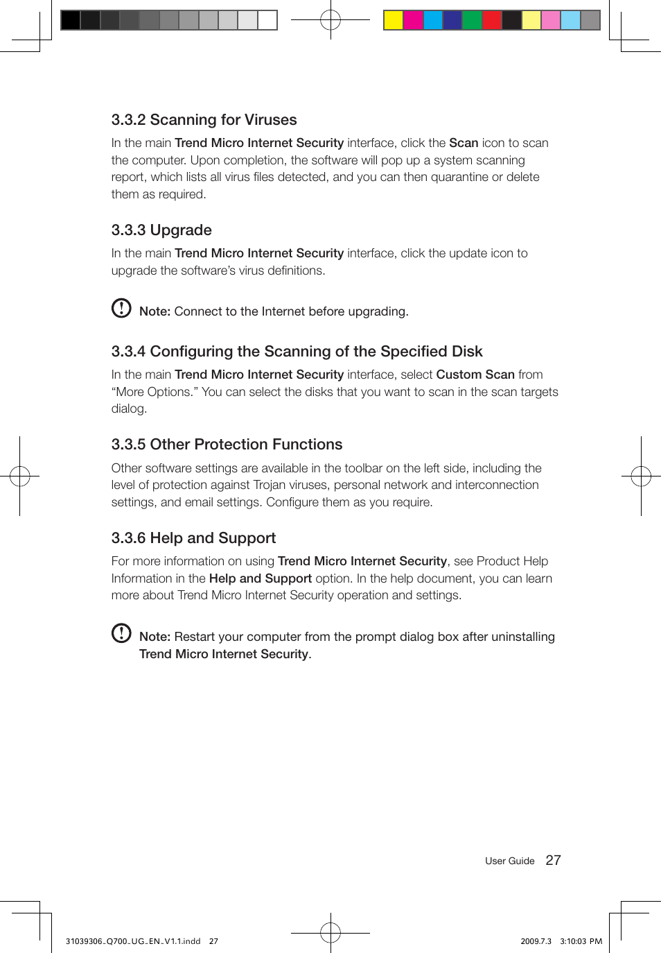 2 scanning for viruses, 3 upgrade, 4 configuring the scanning of the specified disk | 5 other protection functions, 6 help and support | Lenovo IdeaCentre Q700 User Manual | Page 32 / 43