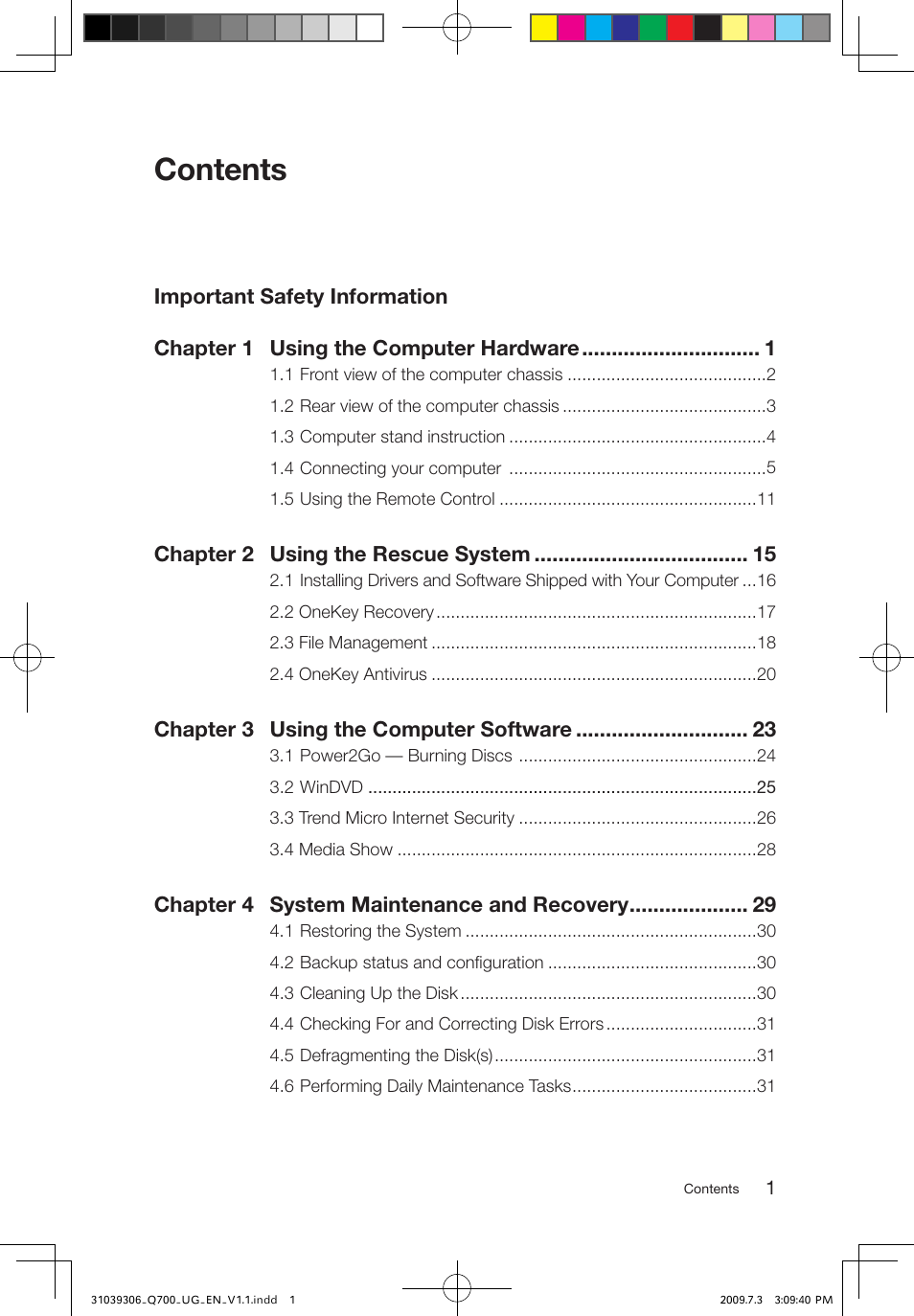 Lenovo IdeaCentre Q700 User Manual | Page 4 / 43