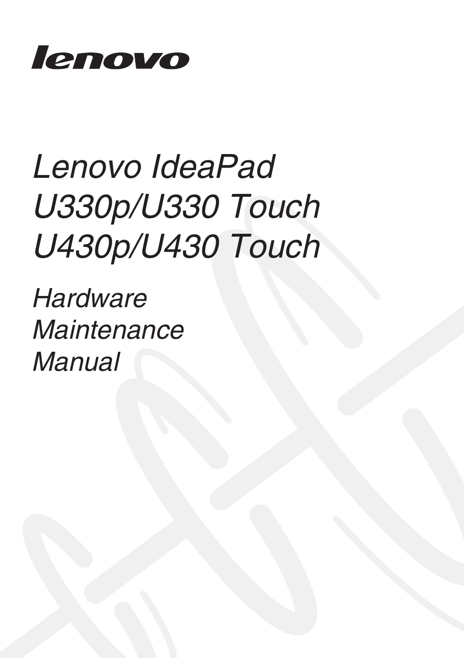 Lenovo IdeaPad U330 Touch Notebook User Manual | 91 pages