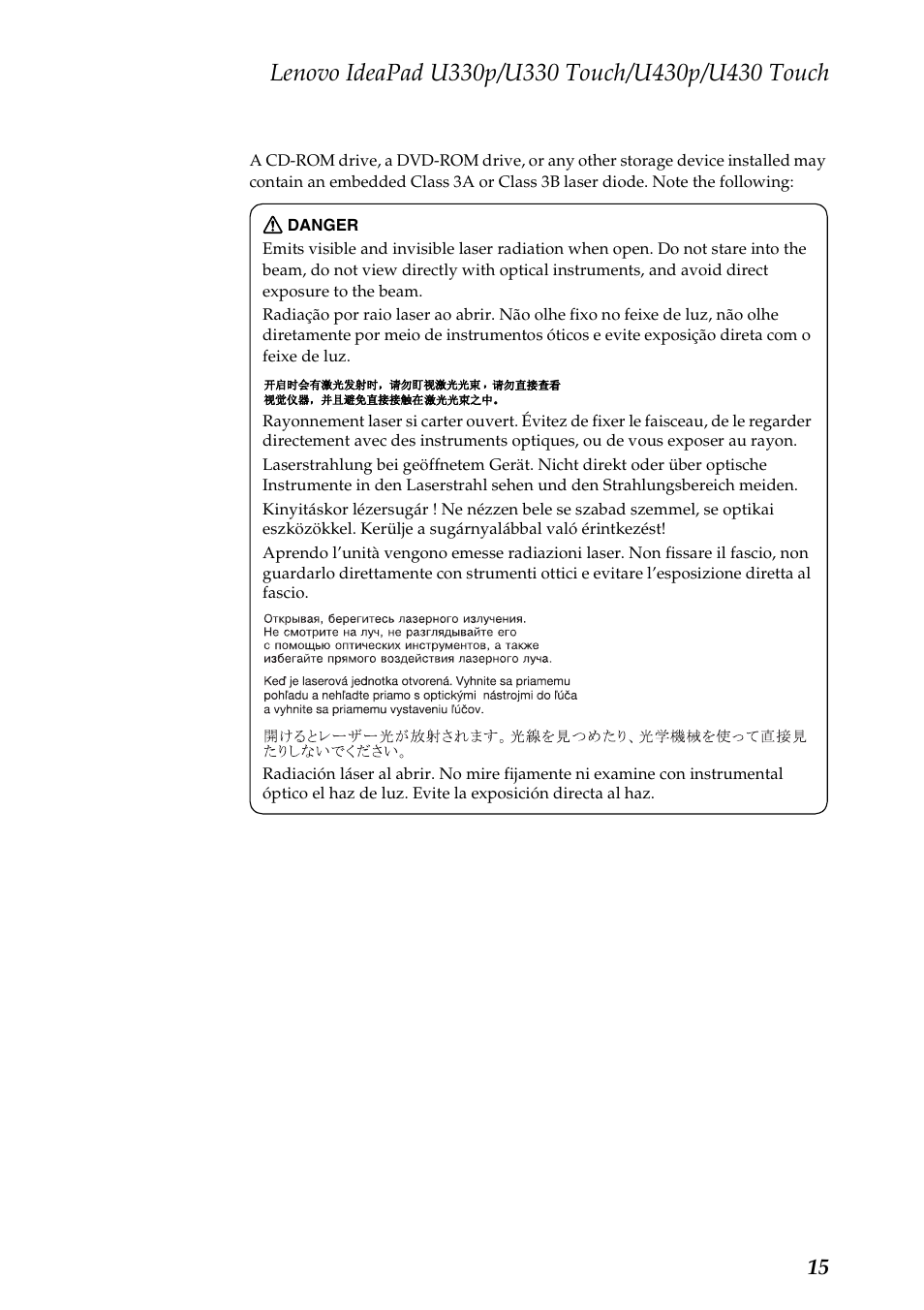 Lenovo IdeaPad U330 Touch Notebook User Manual | Page 19 / 91