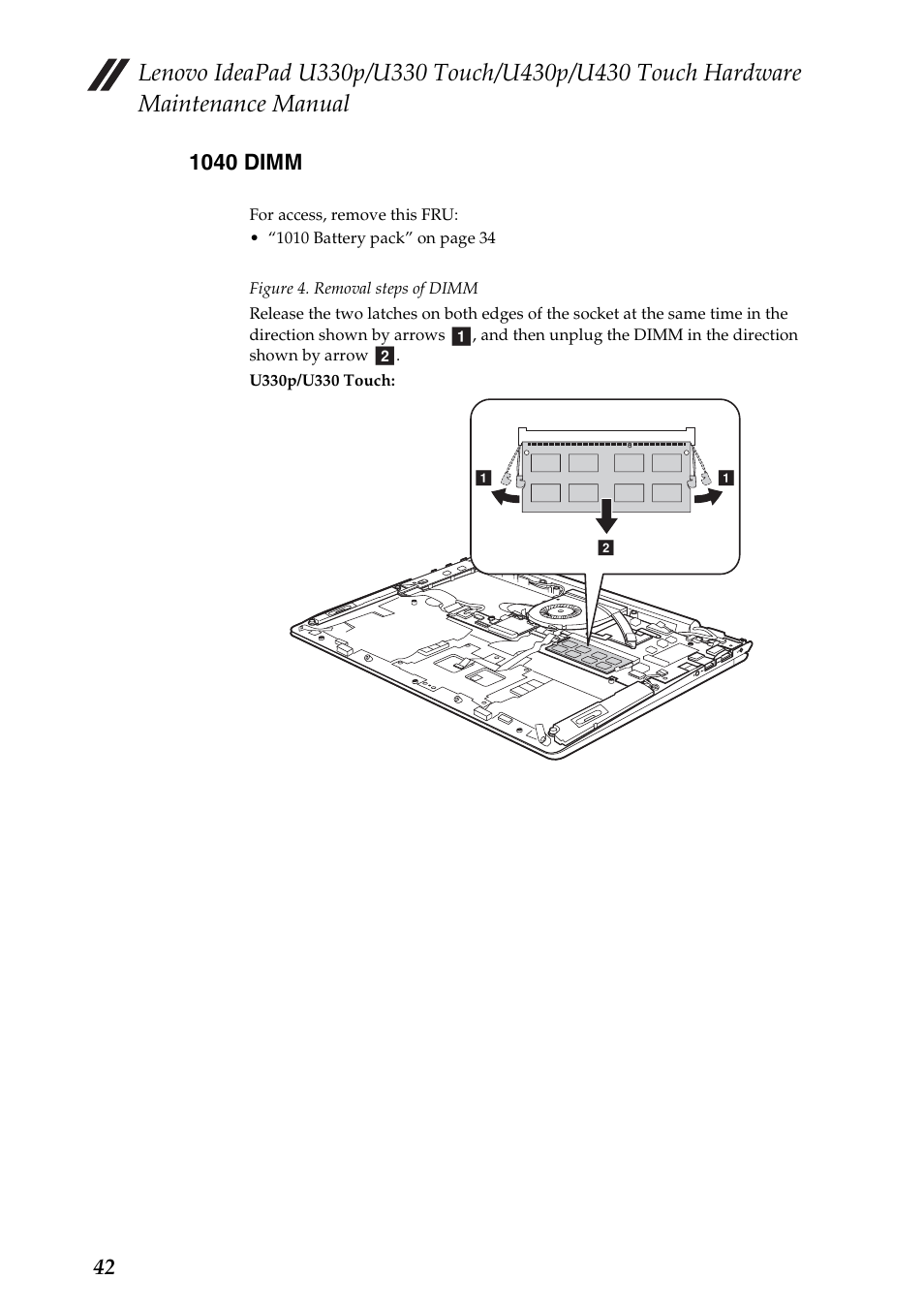 1040 dimm | Lenovo IdeaPad U330 Touch Notebook User Manual | Page 46 / 91
