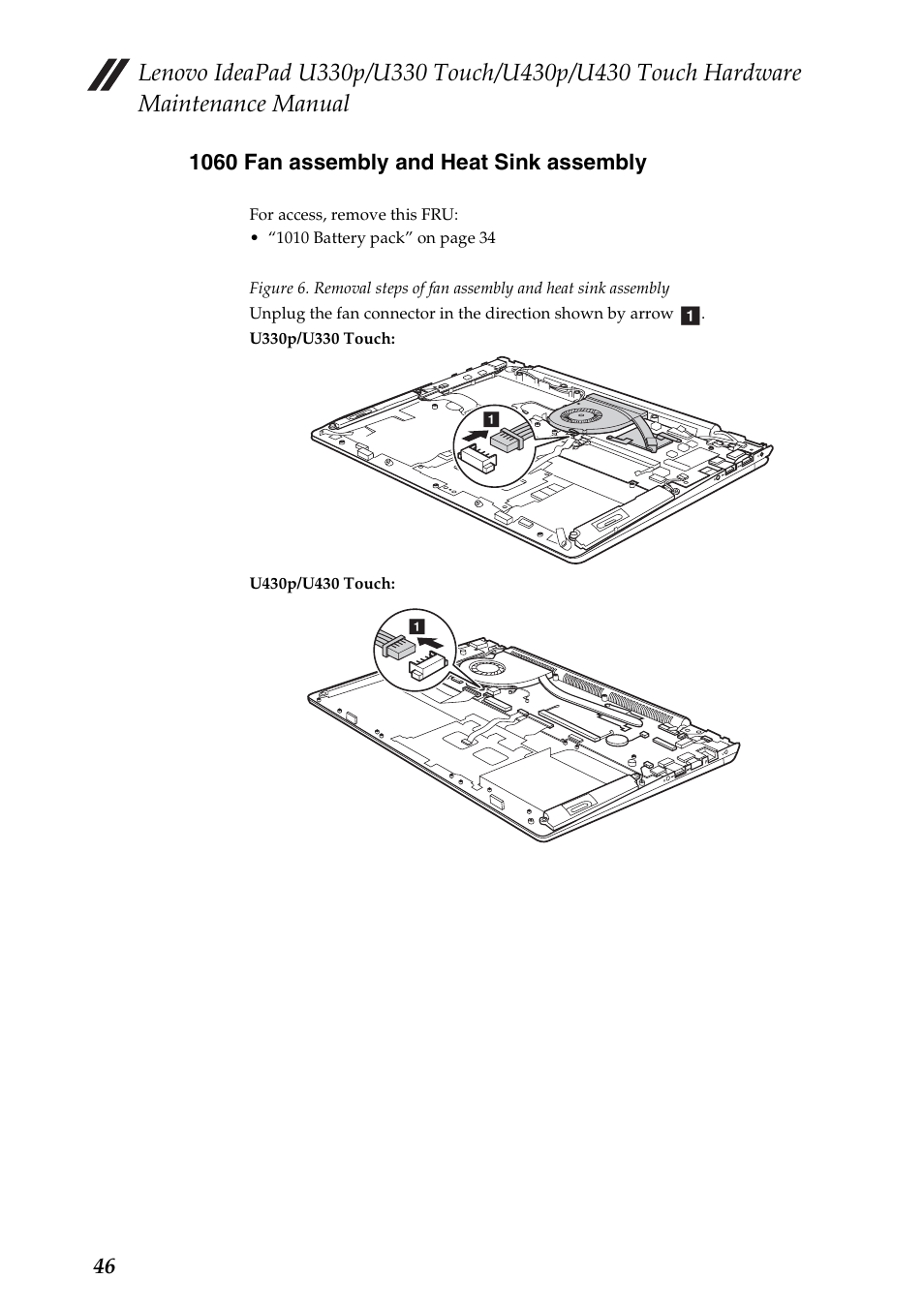 1060 fan assembly and heat sink assembly | Lenovo IdeaPad U330 Touch Notebook User Manual | Page 50 / 91