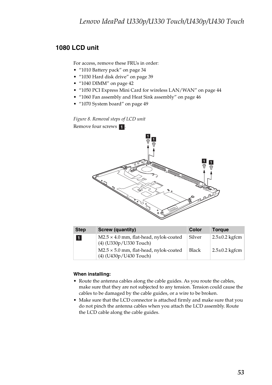 1080 lcd unit | Lenovo IdeaPad U330 Touch Notebook User Manual | Page 57 / 91