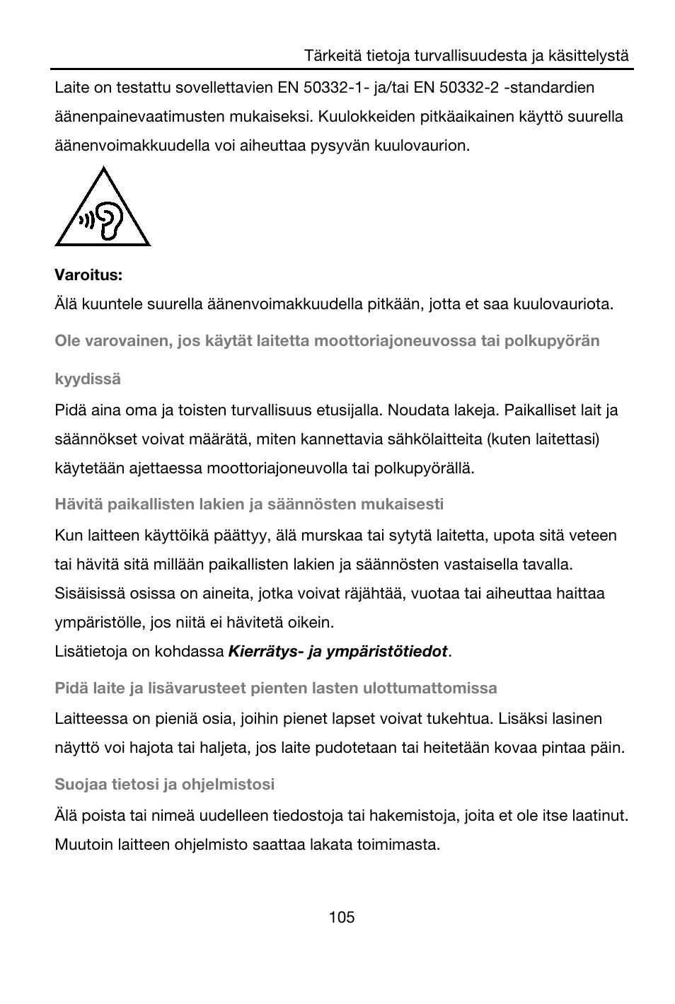 Varoitus, Suojaa tietosi ja ohjelmistosi | Lenovo A7-40 Tablet User Manual | Page 106 / 203
