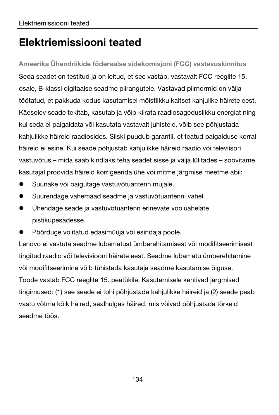 Elektriemissiooni teated | Lenovo A7-40 Tablet User Manual | Page 135 / 203