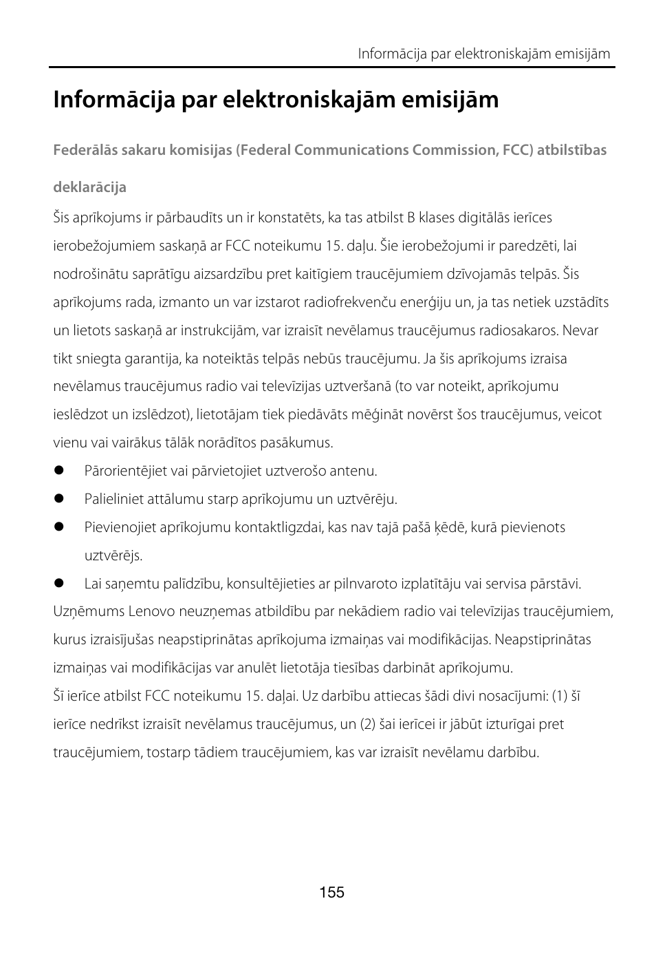 Informācija par elektroniskajām emisijām | Lenovo A7-40 Tablet User Manual | Page 156 / 203