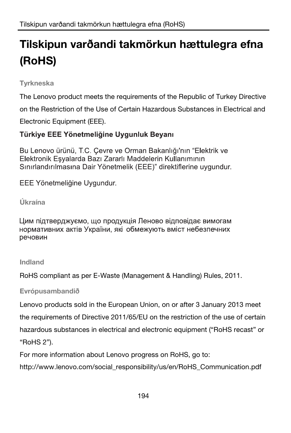 Lenovo A7-40 Tablet User Manual | Page 195 / 203