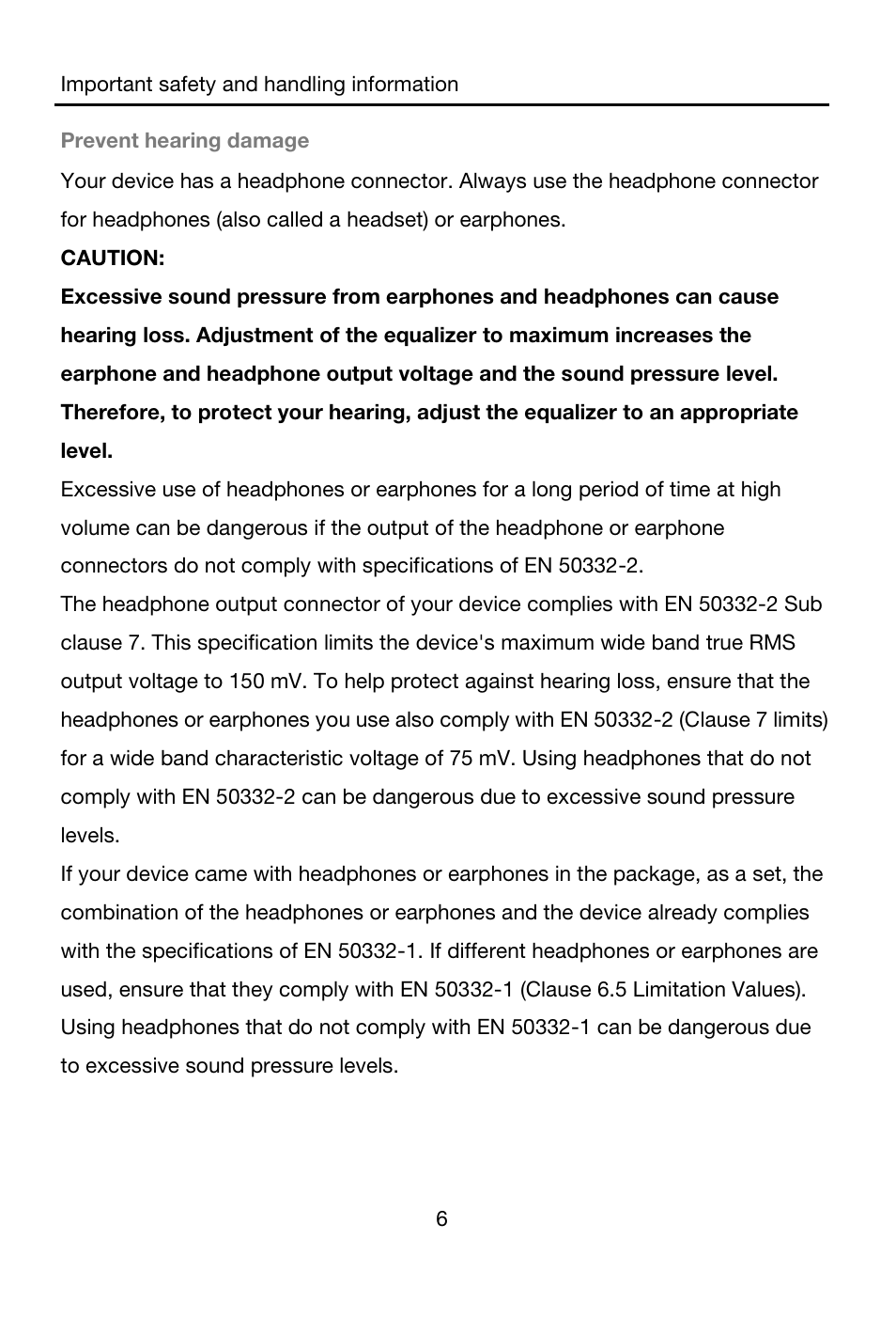 Prevent hearing damage, Caution | Lenovo A7-40 Tablet User Manual | Page 7 / 203