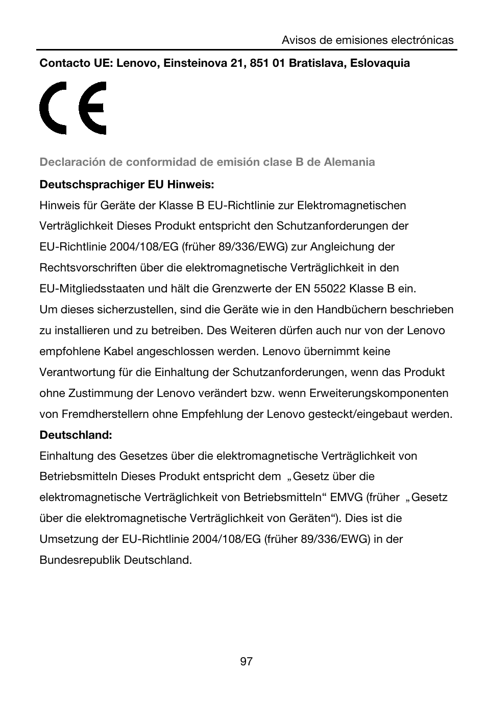Deutschsprachiger eu hinweis, Deutschland | Lenovo A7-40 Tablet User Manual | Page 98 / 203